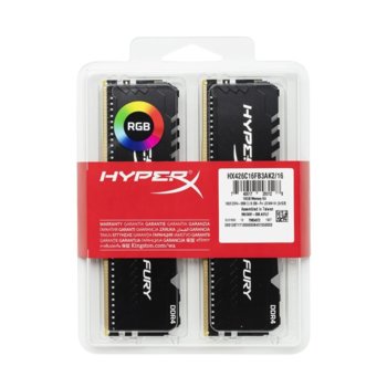 Памет 16GB(2x8GB) DDR4 HyperX Fury RGB 2666Mhz
