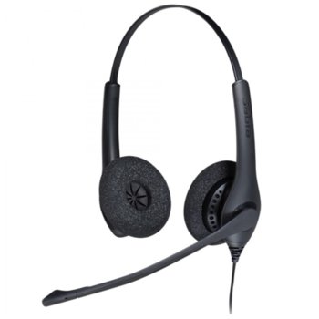 Слушалки Jabra BIZ 1500 Duo, микрофон, контролер за повиквания, QD жак, черни | JAR Computers Jabra BIZ 1500 Duo QD jack 1519-0154