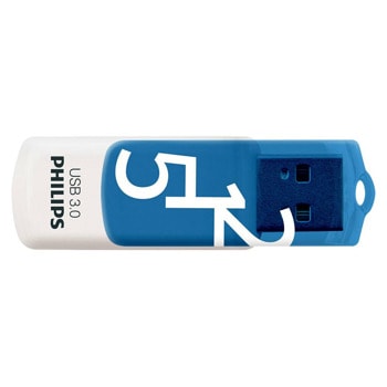 Памет 512GB USB Flash Drive, Philips Vivid, USB 3.0, синьо-бяла | JAR Computers USB 3.0 512GB Philips Vivid FM51FD001B/00