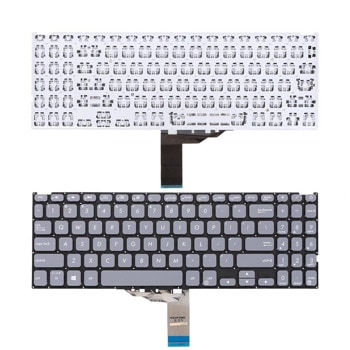 Клавиатура за лаптоп Asus, съвместима със серия Aspire X509 X512, сива, без рамка, малък Enter | JAR Computers KBD for Asus X509 X512