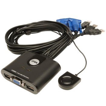 KVM суич Aten CS22U, от 2x USB A(ж), 1x HDB-15(ж) към 4x USB A(м), 2x HDB-15(м), 1 устройство image