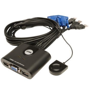 KVM суич Aten CS22U, от 2x USB A(ж), 1x HDB-15(ж) към 4x USB A(м), 2x HDB-15(м), 1 устройство | JAR Computers Aten CS22U KVM Switch