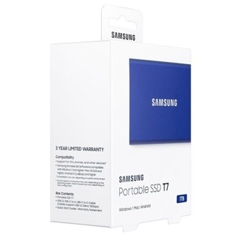 Samsung Portable SSD T7 1TB, Blue (Разопакован) | JAR Computers Samsung Portable SSD T7 1TB, Blue (Разопакован)