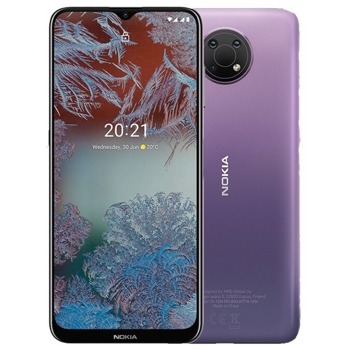 Смартфон Nokia G10 Dusk (лилав), поддържа 2 SIM карти, 6.52" (16.56 cm) IPS дисплей, осемядрен MediaTek MT6762G Helio G25, 3GB RAM, 32GB Flash памет (+microSD слот), 13.0 + 2.0 + 2.0 & 8.0 MPix камера, Android, 194g | JAR Computers Nokia G10 Dusk 3GB/32GB 719901147341
