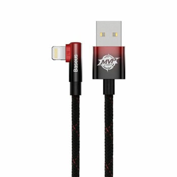 Кабел Baseus MVP 2 Elbow, от USB A(м) към Lightning(м), 1m, черен | JAR Computers кабел baseus mvp 2 elbow usb a to lightning
