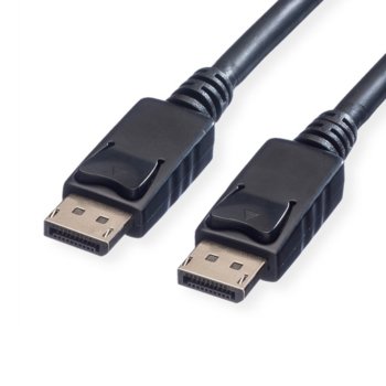 Кабел Roline 11.99.5765, от DisplayPort(м) към DisplayPort(м), 4096x2560 @60Hz, 7.5m, черен | JAR Computers ROLINE 11.99.5765