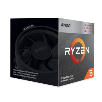 Процесор AMD Ryzen 5 3400G, четириядрен (3.7/4.2GHz, 4MB L3 Cache, 1400 MHz графична честота, AM4) BOX, с охлаждане Wraith Spire | JAR Computers AMD Ryzen 5 3400G YD3400C5FHBOX