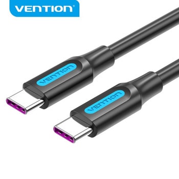 Кабел Vention COTBD, от USB-C (м) към USB-C (м), 0.5m, черен | JAR Computers Vention COTBD