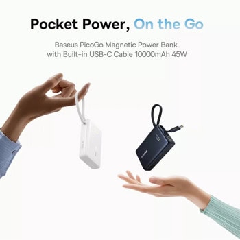 baseus picogo 45w 10000mah черен