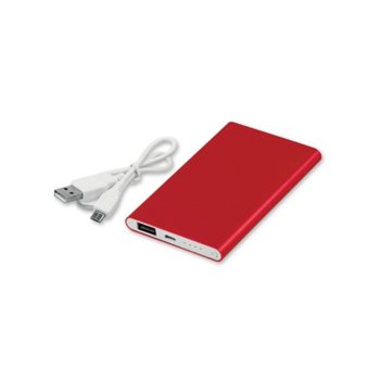 Външна батерия /power bank/ Draco, 4000 mAh, червена, 1x microUSB Type B, 1x USB Type A | JAR Computers Draco 4000 mAh red
