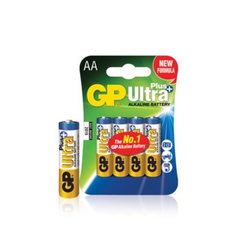 Батерии алкални GP Ultra Plus, AA, 1.5V, 4бр. | JAR Computers Батерии алкални GP Ultra Plus AA 1.5V 4br