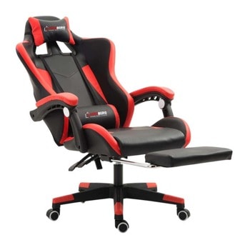 Геймърски стол Herzberg HG-8080RED, еко кожа, регулируема височина, газов амортисьор, до 150 kg, червен | JAR Computers Herzberg HG-8080RED