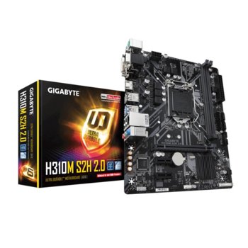 Дънна платка Gigabyte H310M S2H 2.0, H310, 1151, DDR4, PCI-E(HDMI&D-Sub&DVI-D), 4x SATA 6Gb/sm, 1x M.2 slot, 4 x USB 3.1 Gen 1, Micro ATX | JAR Computers Gigabyte H310M S2H 2.0