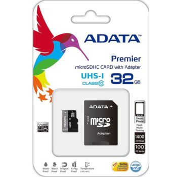 32GB microSDHC A-Data SD adapter UHS-I
