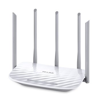 Рутер TP-Link Archer C60, 1350Mbps, 2.4GHz(450 Mbps)/5GHz(867 Mbps), Wireless AC, 4x LAN 100, 1x WAN 100, 5x външни антени | JAR Computers TP-Link Archer C60