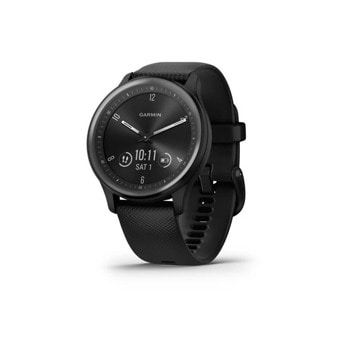 Смарт часовник Garmin vivomove Sport - Black, 72 x 154 пиксела OLED дисплей, Bluetooth Smart, ANT+, GPS, сензор за околна светлина, акселерометър, водоустойчив, до 5 дни време за работа, черен | JAR Computers Garmin vivomove Sport Black 010-02566-00