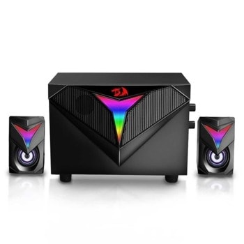 Тонколона Redragon GS700-BK, 2.1, 11W, AUX, USB, черна, RGB подсветка | JAR Computers Redragon GS700-BK