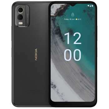 Смартфон Nokia C32 (черен), поддържа 2 SIM карти, 6.52" (16.56cm) IPS дисплей, осемядрен Unisoc SC9863A1 (4x 1.6GHz + 4x 1.2GHz), 4GB RAM, 64GB ROM(+microSD слот), 50 + 2 + 8 Mpix камера, Android 12, 199g | JAR Computers Nokia C32 4+64GB Charcoal