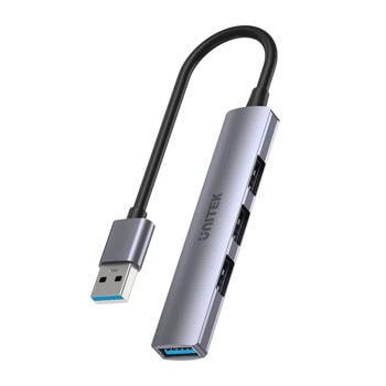 USB хъб Unitek H1208A, 4 порта, от USB Type-A към 1x USB 3.0 Type-A, 3x USB 2.0 Type-A, сив | JAR Computers Unitek H1208A