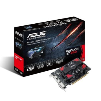 Видео карта Radeon R7 250, 2GB, Asus R7250-2GD5, PCI-E 3.0, GDDR5, 128-bit, Display Port, HDMI, DVI | JAR Computers ASUS R7 250 2GD5