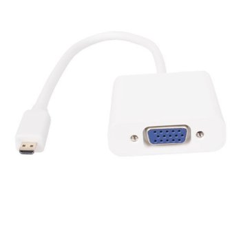 Адаптер VCom, от Mini HDMI(м) към VGA(ж), 0.15m, бял | JAR Computers VCom Mini HDMI(м) към VGA(ж) CG592-0.15m