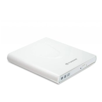 Оптично устройство Transcend, Slim Type, DVD-RW, външен | JAR Computers Transcend 8X DVD, Slim Type, USB (White)
