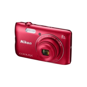 Nikon CoolPix A300 (червен) + Case Logic +8 GB