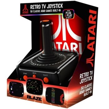 Джойстик Blaze Atari TV Plug & Play Joystick, 50 вградени игри, AV изход за връзка с телевизор, черен | JAR Computers Blaze Atari TV Plug and Play Joystick