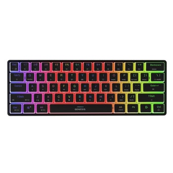 Клавиатура Genesis Thor 660 G2, жична/безжична, механична, Gateron Brown суичове, гейминг, RGB подсветка, черна, Bluetooth, USB | JAR Computers Genesis Thor 660 G2 Black Gateron Brown switch