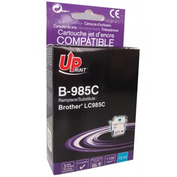 Касета за Brother DCP J125/J140/J315W/J515W; MFC J220/J265W/J410/J415W - Cyan - LC985 - Uprint - неоригинален - Заб.: 1100 копия | JAR Computers UPRINT LC985 Cyan