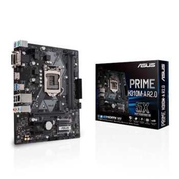 Дънна платка Asus PRIME H310M-A R2.0, H310, LGA1151, DDR4, PCI-E 3.0(HDMI/DVI/VGA), 4x SATA 6Gb/s, 1x M.2, 2x USB 3.1 Gen 1, Micro ATX | JAR Computers Asus PRIME H310M-A R2.0