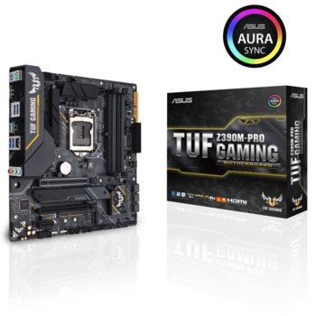 Дънна платка ASUS TUF Z390M-PRO GAMING, Z390, LGA1151, DDR4, PCI-E (HDMI)(SLI&CFX), 6x SATA 6.0 Gb/s, 1x M.2 Socket, 1x USB 3.1 (Gen 2), micro-ATX | JAR Computers ASUS TUF Z390M-PRO GAMING