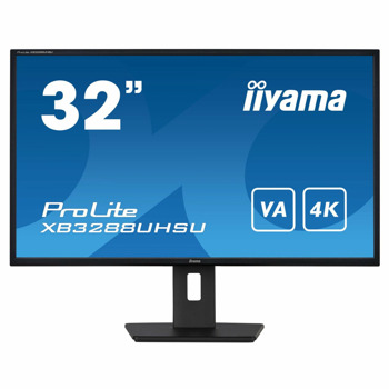 Монитор Iiyama XB3288UHSU-B5, 31.5" (80.01 cm), VA панел, 4K/UHD, 3ms, 80 000 000:1, 300 cd/m2, DisplayPort, HDMI, USB | JAR Computers Iiyama XB3288UHSU-B5