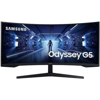 Монитор Samsung Odyssey G5 LC-34G55TW (2020), 34" (86.36 cm) VA панел, 165Hz, Ultra WQHD, 1ms, 250cd/m2, DisplayPort, HDMI | JAR Computers Samsung Odyssey G5 34G55TW LC34G55TWWUXEN