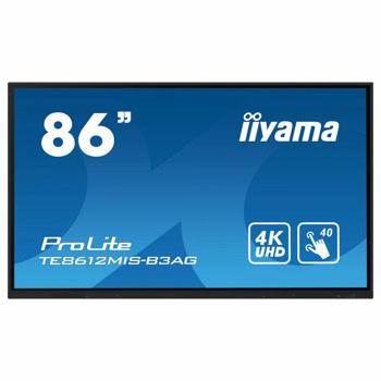 Интерактивен дисплей IIYAMA TE8612MIS-B3AG, 85.6" (217.4 cm) 4K/UHD VA сензорен дисплей, HDMI, VGA, USB, USB-C, RS232, Wi-Fi, LAN, Bluetooth | JAR Computers IIYAMA TE8612MIS-B3AG