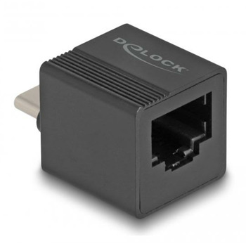Мрежови адаптер DeLock 66462, от USB-C(м) към 1x 10/100/1000 RJ45(ж), черен | JAR Computers DeLock 66462