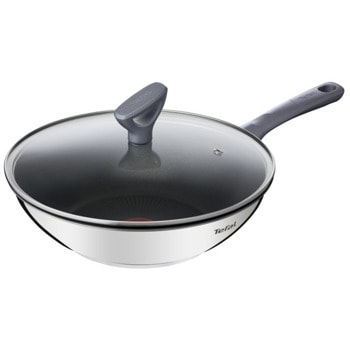 Тиган Tefal G7309955, неръждаема стомана, титаниево покритие, 28 см диаметър, капак, сребрист | JAR Computers Tefal G7309955
