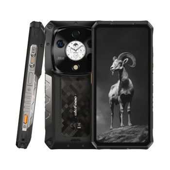 Смартфон Ulefone Armor 28 Pro 5G (черен), поддържа 2 SIM карти, 6.67" (16.94cm) FHD+ AMOLED 120Hz дисплей, осемядрен MediaTek Dimensity 7300 2.5 GHz, 16GB RAM, 512GB Flash памет (+microSD слот), 50 + 64 + 50 & 50 Mpix камери, Android | JAR Computers Ulefone Armor 28 Pro 5G
