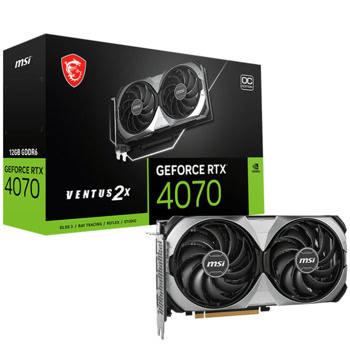Видео карта Nvidia GF RTX 4070, 12GB, MSI VENTUS 2X E1, OC, PCI-E 4.0, GDDR6, 192-bit, DisplayPort, HDMI | JAR Computers MSI GeForce RTX 4070 VENTUS 2X E1 OC 912-V512-018