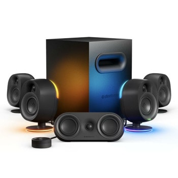 Аудио система Steelseries Arena 9, 5.1, 300W RMS, RGB подсветка, 3.5mm жак, Toslink, Bluetooth, USB, черна | JAR Computers Steelseries Arena 9