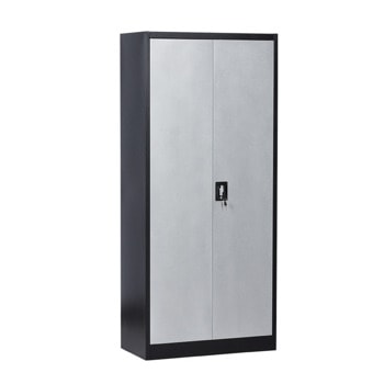 Метален шкаф Carmen CR-1283 JS, 4 рафта, прахово боядисан, метален, товаропоносимост на един рафт 65kg, сребристо-черен image
