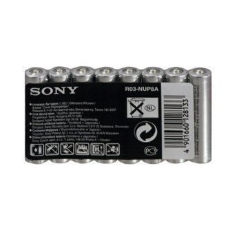 Sony R03NUP8A Zinc, R03 ZnCl 8pcs shrink AAA