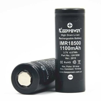 Акумулаторна батерия KeepPower IMR18500, 18500, 3.7V, 1100mAh, Li-Ion, 1 брой image