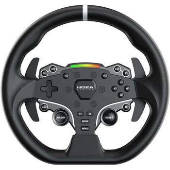 Волан MOZA Standalone ES Steering Wheel, за PC, съвместим с основи за волан R5, R9 V2, R12, черен | JAR Computers MOZA Standalone ES Steering Wheel