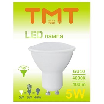 LED крушка Tmt, GU10, 5W, 400 lm, 4000k | JAR Computers Tmt LED GU10 5W 230V 400 lm 4000k