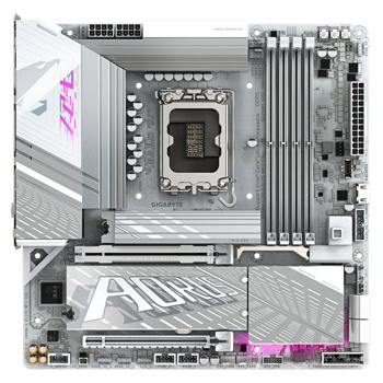 Дънна платка Gigabyte Z890M AORUS ELITE WIFI7 ICE, Z890, LGA1851, DDR5, PCI-E 5.0 (USB4&DP), 4x SATA 6Gb/s, 3x M.2, 1x USB4 Type-C, 2.5G LAN, Wi-Fi 7, Bluetooth 5.4, Micro ATX | JAR Computers Gigabyte Z890M AORUS ELITE WIFI7 ICE