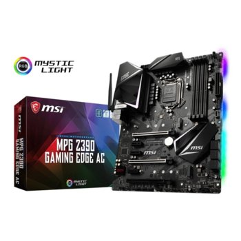 Дънна платка MSI MPG Z390 GAMING EDGE AC, Z390, LGA1151, DDR4, PCI-Е (DP&HDMI)(CF/SLi), 6x SATA 6Gb/s, 2x M.2 slot, 1x USB 3.1 (Gen 2, Type-C), ATX, RGB подсветка | JAR Computers MSI MPG Z390 GAMING EDGE AC