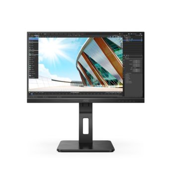 Монитор AOC Q27P2Q, 27" (68.58 cm) IPS панел, 75Hz, QHD, 4 ms, 50M:1, 300 cd/m2, DisplayPort, HDMI, VGA, USB HUB | JAR Computers AOC Q27P2Q