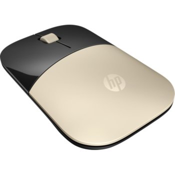 Мишка HP Z3700, оптична (1200 dpi), безжична, USB, златиста, нископрофилен дизайн | JAR Computers HP Z3700 Gold Wireless Mouse X7Q43AA