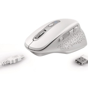 Мишка Trust Ozaa White, безжична, оптична (2400 dpi), USB, бяла | JAR Computers Trust Ozaa white 24035